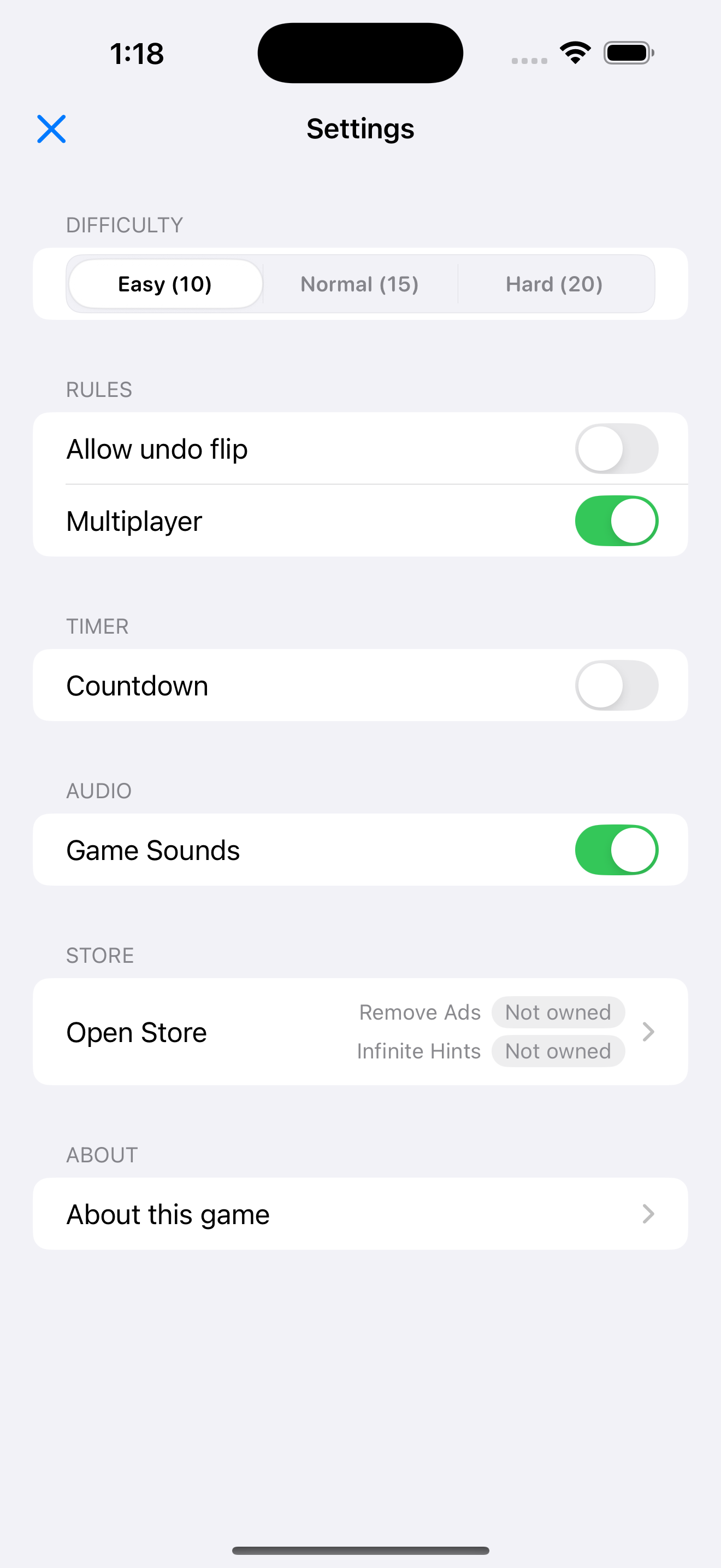 FlipSum Settings Screenshot