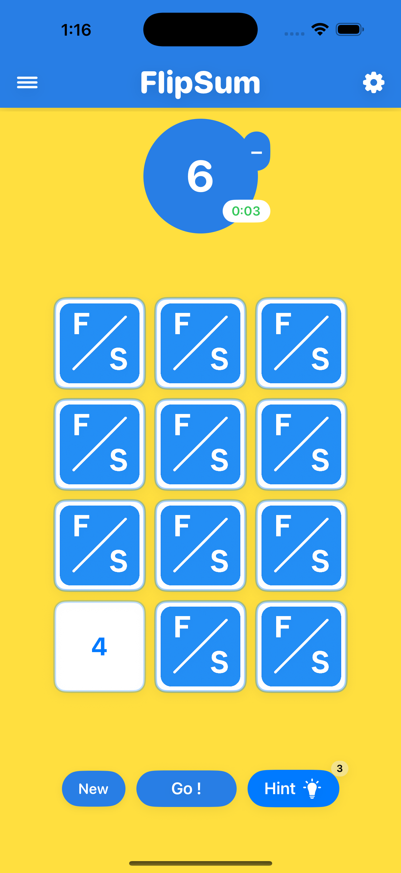 FlipSum Solo Mode Screenshot