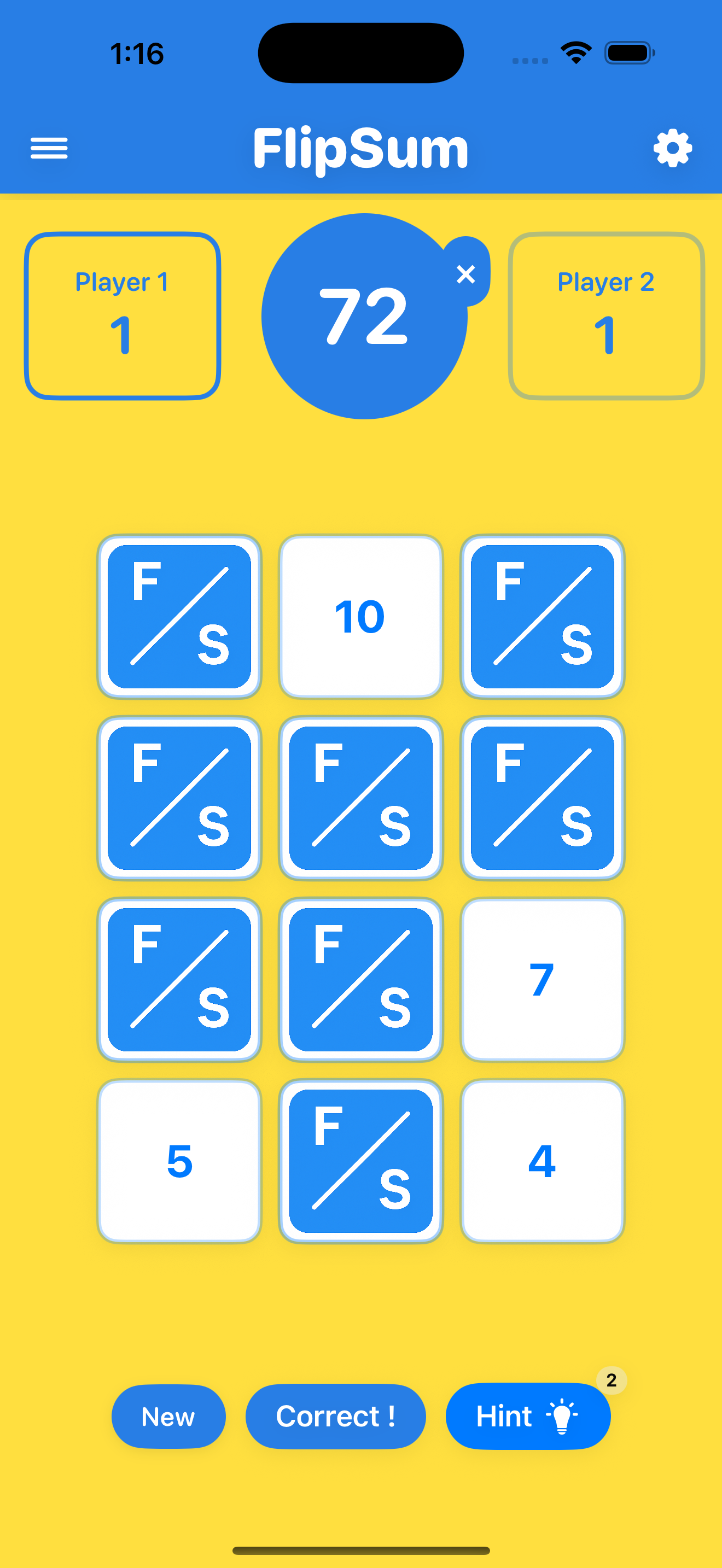 FlipSum Two-player Mode Screenshot